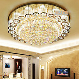 安之灯饰高档欧式客厅灯圆形水晶灯大气金黄色大厅吸顶灯LED现代
