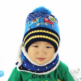 秋冬天韩版针织帽子围脖套男女婴儿童宝宝毛线帽保暖加厚绒护耳帽