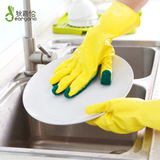 狄嘉伦进口家务手套厨房浴室清洁洗碗百洁布手套加厚乳胶海绵手套