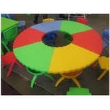 没羽箭666圆桌扇形儿童桌拼搭桌6片组合儿童塑料桌子学习桌幼儿园