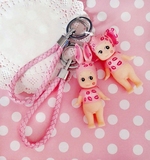 韩版粉色卡通变装爱神丘比特大象兔子钥匙圈包包钥匙扣汽车挂件
