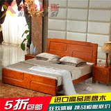 简约现代纯橡木床1.8米双人床全实木床婚床1.5米床储物高箱床欧式