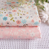 粉彩小花朵 小清新粉蓝色碎花外贸纯棉斜纹布料布艺服装被套xw147
