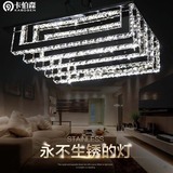 创意水晶灯长方形客厅灯大气长条LED吸顶灯现代简约餐厅灯卧室灯