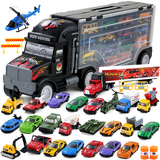 装收纳箱儿童玩具3 4 5 6岁男孩礼物货柜运输卡车合金汽车模型集