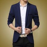 男士西装2015秋季薄款韩版青年休闲修身小西装男单西服男装外套潮