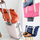 韩版旅行袋手提女大容量单肩短途出差旅游包帆布包可套行李拉杆箱