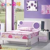 紫色儿童家具套房女孩卧室家具套装 儿童单人床书桌衣柜整套组合