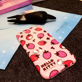 凯蒂和草莓iPhone6/puls/5s卡通可爱硅胶KITTY猫软壳全包手机壳