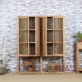 艺晨实木家具厂 老榆木书柜 免漆柜子 现代中式面条柜 北京定制做