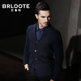 Brloote/巴鲁特男士羊毛衫 男修身英伦针织开衫毛衣外套 新款秋装