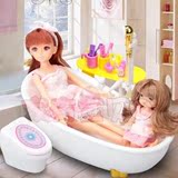 热卖芭比娃娃套装大礼盒甜甜屋 女孩玩具公主洋娃娃浴室洗澡衣服