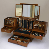 创意首饰盒实木质首饰箱超大号多层公主欧式高档饰品珠宝收纳箱