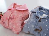 出口外贸日本原单 秋冬季加厚珊瑚绒夹棉睡衣套装女士棉袄家居服