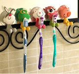 韩国可爱儿童牙刷架创意卡通动物强力吸盘式牙刷座 挂钩牙具挂架