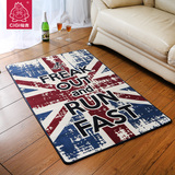 仙吉米字旗复古地毯英伦风文字个性地垫茶几沙发飘窗床边毯进门垫
