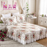 韩版蕾丝床裙单件防滑纯棉床单床套床罩1.2米床1.5m1.8米床罩