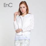 代购EnC 正品  纯色镂空花纹精致外套EHJJ42325C
