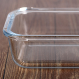 封盒长方圆形学生餐盒特价耐热玻璃饭盒保鲜盒微波炉专用玻璃碗密