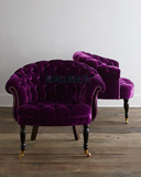 时尚经典简约欧式单人沙发椅环保儿童家具北欧宜家紫红色公主椅