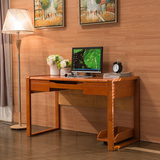 现代中式台式电脑桌实木书桌书房橡木写字台家用简易办公学习桌子