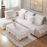 夏季米白纯色沙发垫巾套罩布艺全棉防滑欧式简约现代四季真皮坐垫