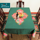 中式个性东北大花布民族风中国风饭店桌布传统特色台布餐桌茶几布