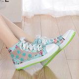 夏季新款镂空女大童帆布鞋韩版学生平底板鞋碎花女童透气网纱布鞋