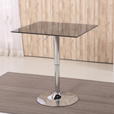 升降钢化玻璃小茶几方形现代创意黑色接待洽谈桌简约休闲桌小方桌