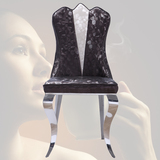 不锈钢新款欧式餐桌椅简约现代时尚休闲椅子高档餐椅酒店皮艺椅子