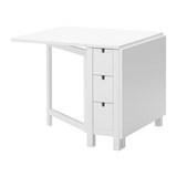 嘟嘟杭州宜家代购 IKEA 诺顿 折叠式餐桌152x80cm 白色