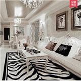 时尚简约黑白斑马纹地毯客厅茶几沙发卧室满铺地毯样板间地毯定制