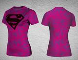 英雄美国队长 超人运动紧身衣短袖女装速跑步干健身T恤瑜伽上衣