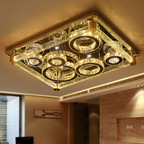 LED客厅吸顶灯长方形水晶灯现代简约温馨大气奢华气泡水晶柱灯具