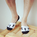 日本时尚个性潮男袜低帮浅口硅胶防滑隐形船袜男士短袜豆豆鞋袜子