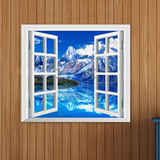 佩格F30 3D仿真窗户墙贴画卧室客厅装饰立体壁画洗手间防水墙纸