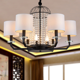 美式乡村铁艺古典简约法式布艺变光色客厅餐厅卧室欧式水晶吊灯