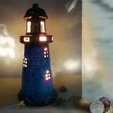 创意礼物地中海灯塔装饰台灯卧室床头陶瓷小台灯夜灯可爱生日温馨