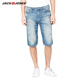 JackJones杰克琼斯进口纯棉修身锥腿裤男春季牛仔短裤C|216143001