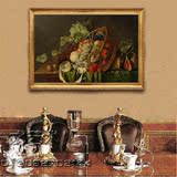 一式欧式纯手绘水果葡萄静物图装饰餐厅过道正品挂画有框横幅油画