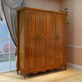 美式卧室家具实木衣柜四门三门整体木质白蜡木双门衣柜两门大衣橱