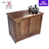 雯晨茶具非洲鸡翅木茶水柜子带电磁炉茶台茶桌套组合红木家具原木