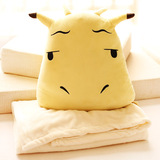 韩国卡通 Q版李光洙长颈鹿毛绒玩具公仔靠垫抱枕 空调毛毯两用