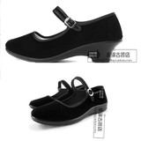 民国学生装鞋方口女鞋老北京布鞋黑色布鞋五四学生装青年装布鞋