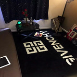 个性潮牌黑白logo客厅茶几美国队长卧室床边字母加厚大地毯定制做