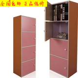 包邮粉色置物柜 木质格柜宜家 卧室床头柜储物柜 自由组合置物柜
