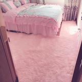 粉色客厅卧室茶几地毯床边飘窗地毯可机洗可定制满铺草坪地毯阳台