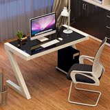 简约现代钢化玻璃电脑桌台式家用办公桌简易学习网吧书桌写字台
