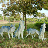 仿真狼摆件动物模型雕塑树脂工艺品花园房地产摆设庭院园林装饰品