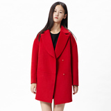 2015冬结婚大红色大衣女高端中长款毛呢外套茧型加厚羊绒大衣呢子